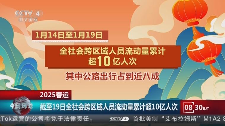 2月19日，全社会跨区域人员流动量完成19326.9万人次